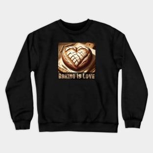 Baking Is Love, heart-shaped bread Crewneck Sweatshirt